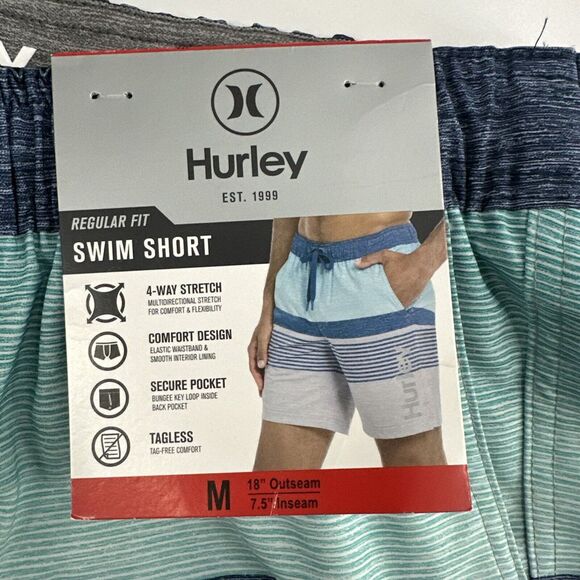 Hurley Men's Regular Fit Stretch Swim Trunk Shorts 7.5" Inseam Medium - Picture 3 of 3